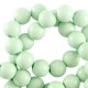 Acrylic beads 8mm round Shiny Soft turquoise green